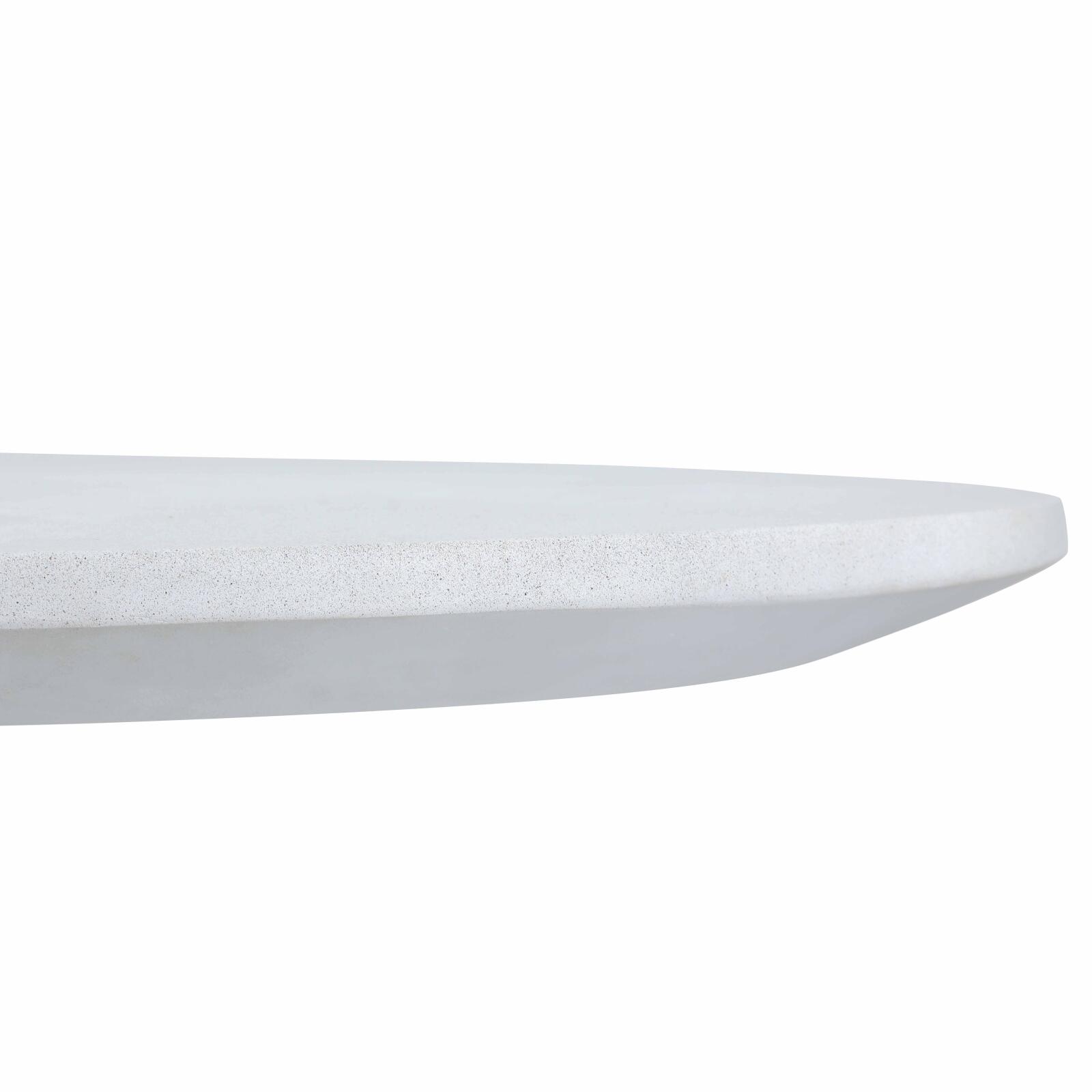 Mesa de jardín oval efecto hormigón liso 8 personas 200x110 cm