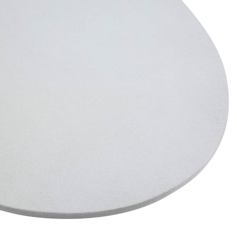 Mesa de jardín oval efecto hormigón liso 8 personas 200x110 cm (4/7)