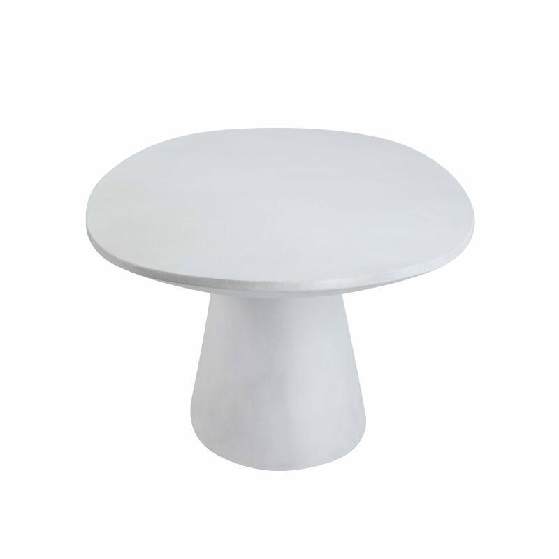 Mesa de jardín oval efecto hormigón liso 10 personas 250x110 cm (4/7)