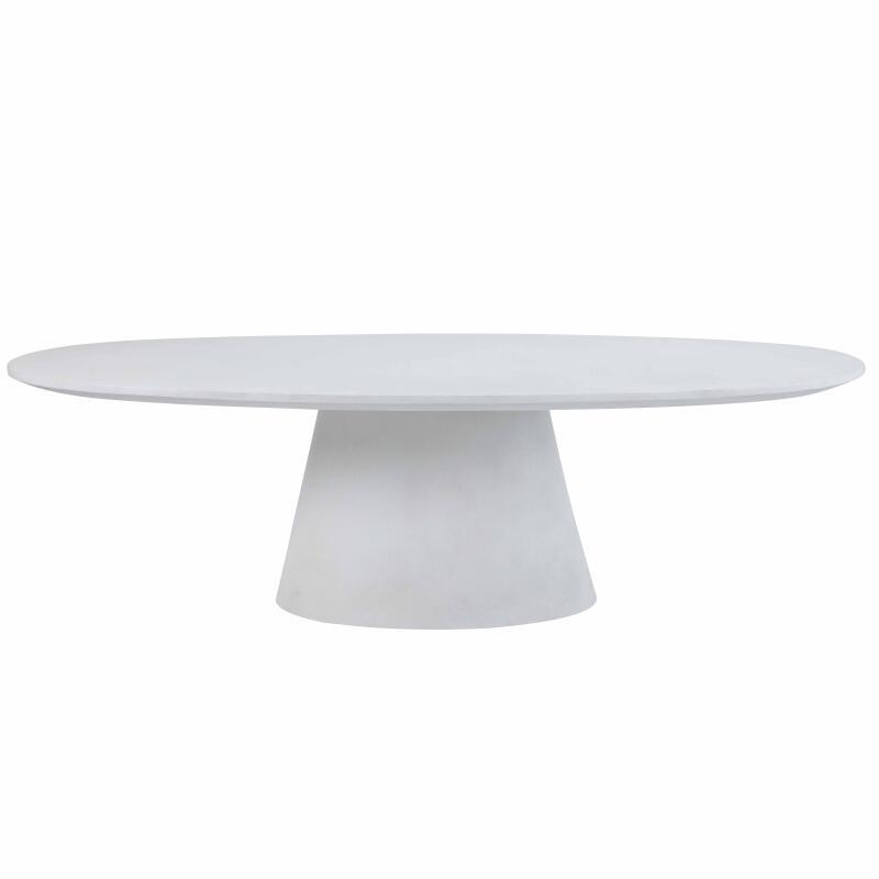 Mesa de jardín oval efecto hormigón liso 10 personas 250x110 cm (3/7)