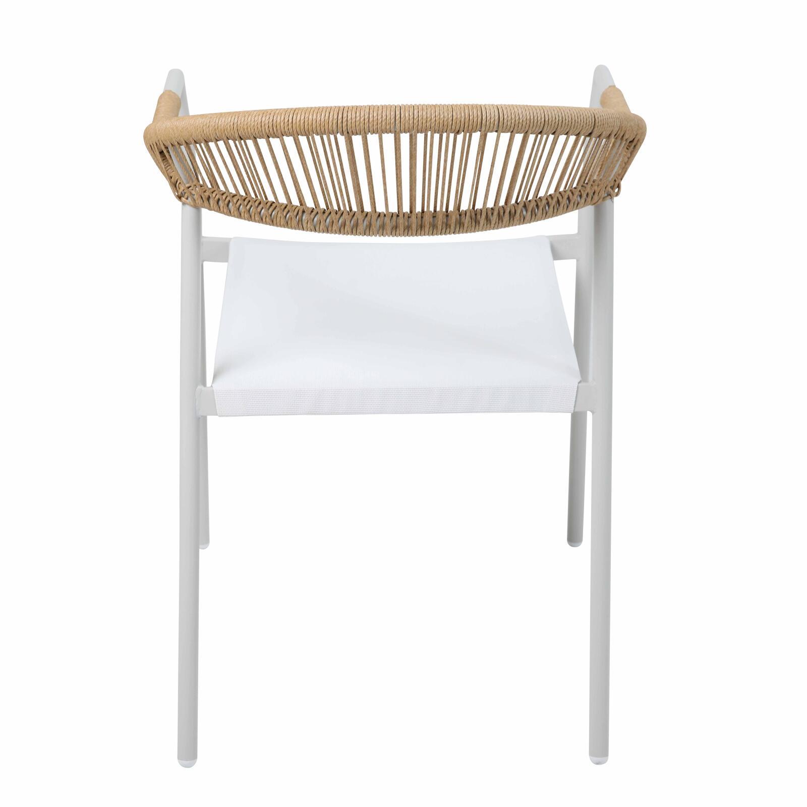 Mesa de jardín oval efecto hormigón liso 250x110 cm y 8 sillas apilables de textilene