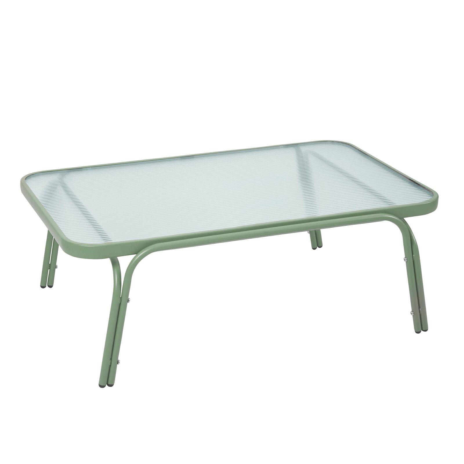 Conjunto de sofás de jardín de metal y cristal templadode de 4 plazas 