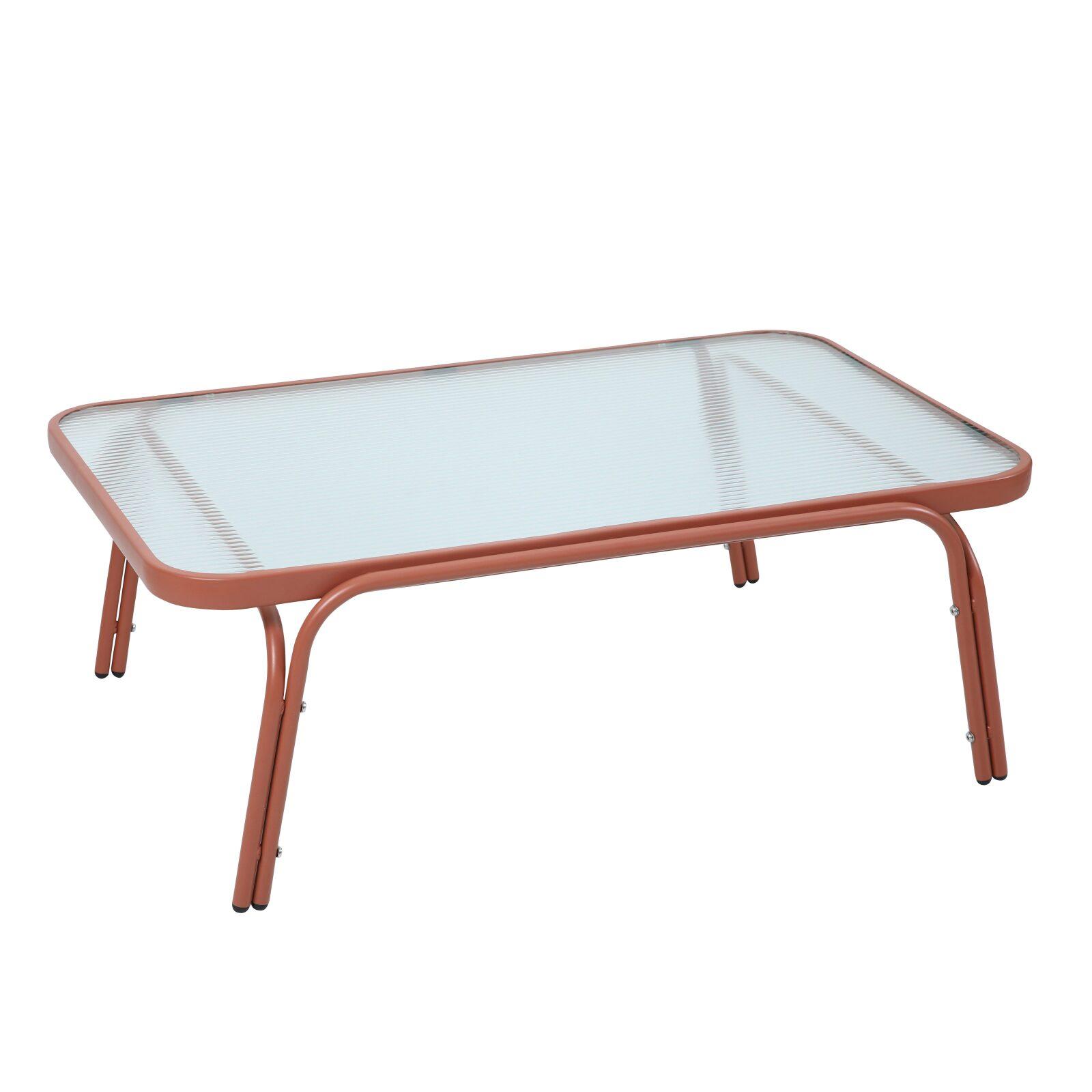 Conjunto de sofás de jardín de metal y cristal templadode de 4 plazas 