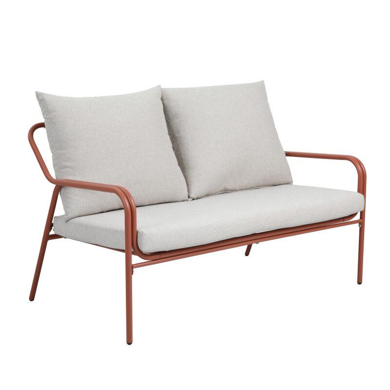 Conjunto de sofás de jardín de metal y cristal templadode de 4 plazas  (2/8)