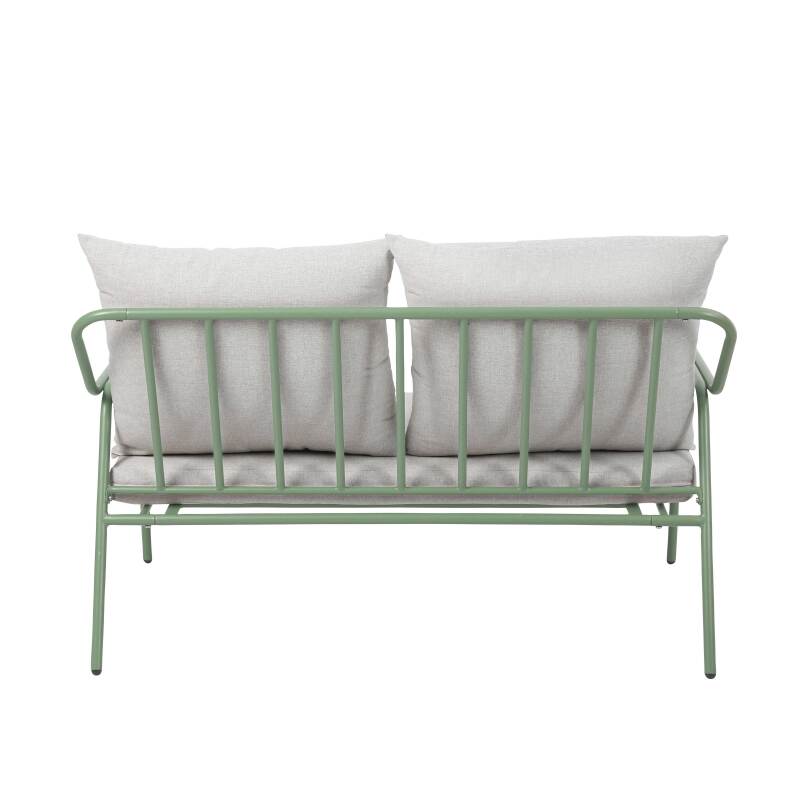 Conjunto de sofás de jardín de metal y cristal templadode de 4 plazas  (3/8)