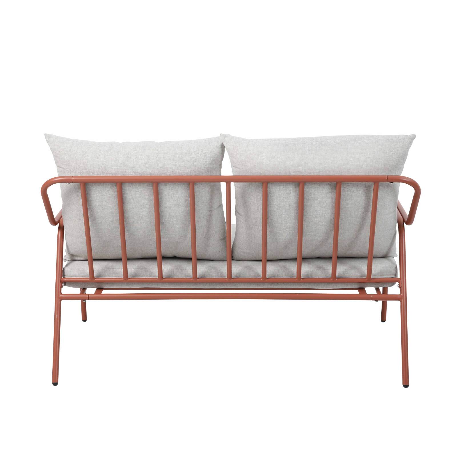 Conjunto de sofás de jardín de metal y cristal templadode de 4 plazas 