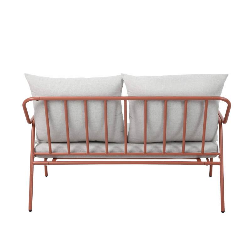 Conjunto de sofás de jardín de metal y cristal templadode de 4 plazas  (3/8)