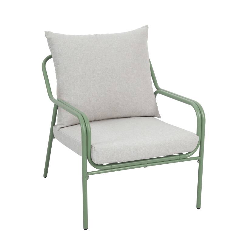 Conjunto de sofás de jardín de metal y cristal templadode de 4 plazas  (4/8)