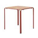 Mesa de jardín bistró cuadrada de metal y polywood 2 personas 70x70 cm