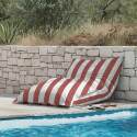Funda vacía puf a rayas XL exterior impermeable 140x120 cm