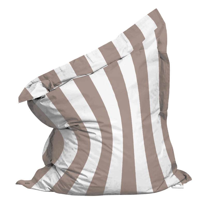 Funda vacía puf a rayas XL exterior impermeable 140x120 cm