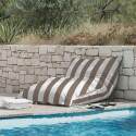 Funda vacía puf a rayas XL exterior impermeable 140x120 cm