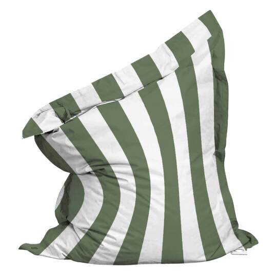 Funda vacía puff XL exterior a rayas impermeable 140x120 cm | Oviala