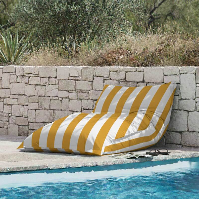 Funda vacía puf a rayas XXL exterior impermeable 180x145 cm (2/3)