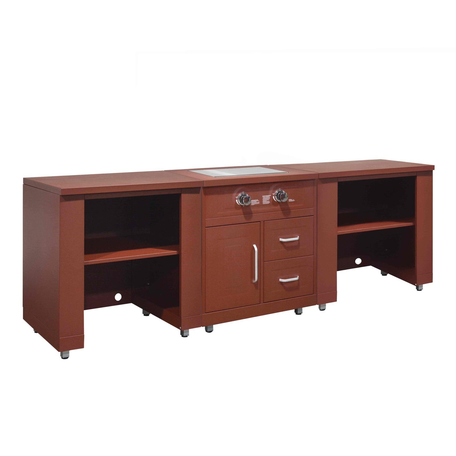 Cocina de exterior de metal con cocina a gas y almacenaje - 3 módulos