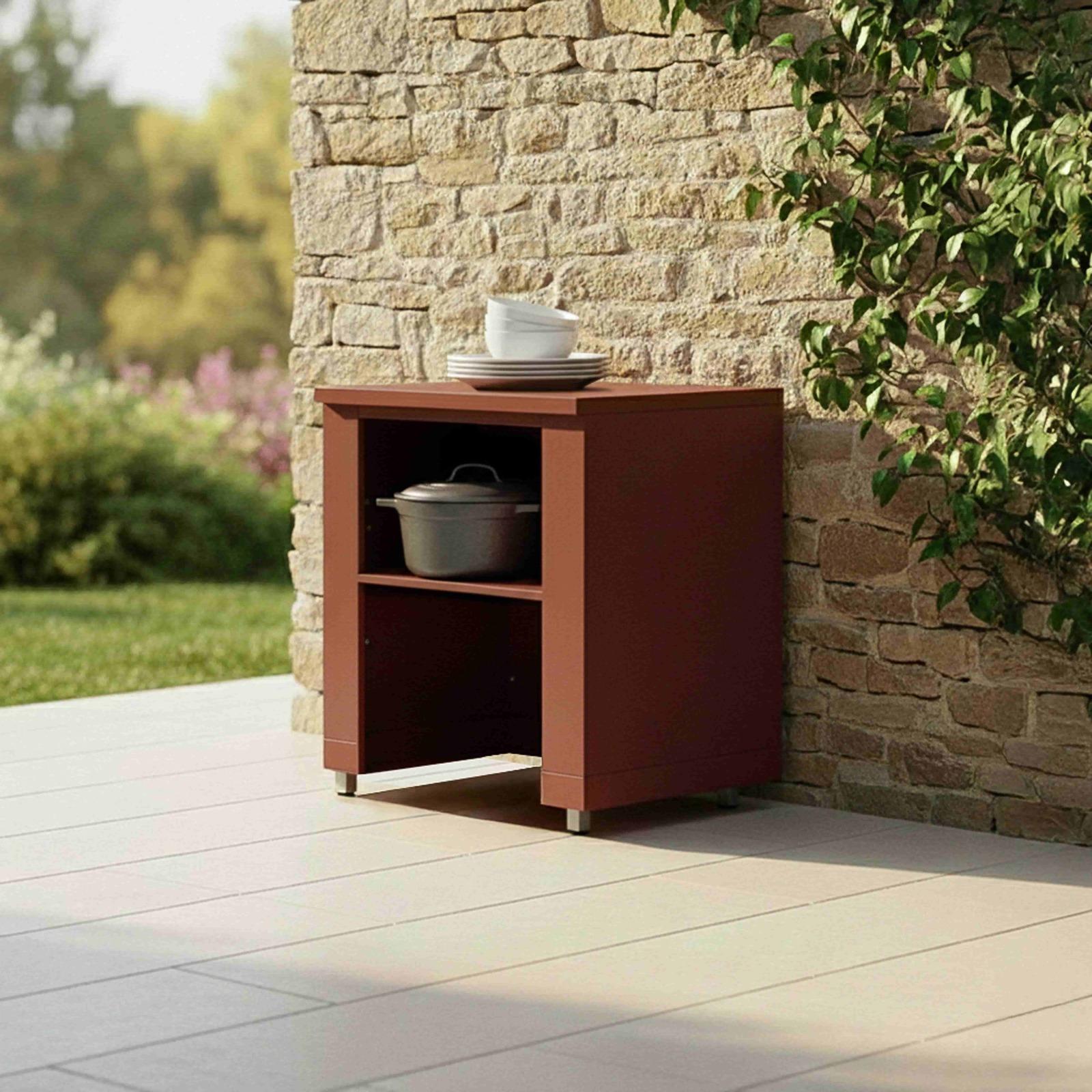 Cocina de exterior de metal con cocina a gas y almacenaje - 3 módulos