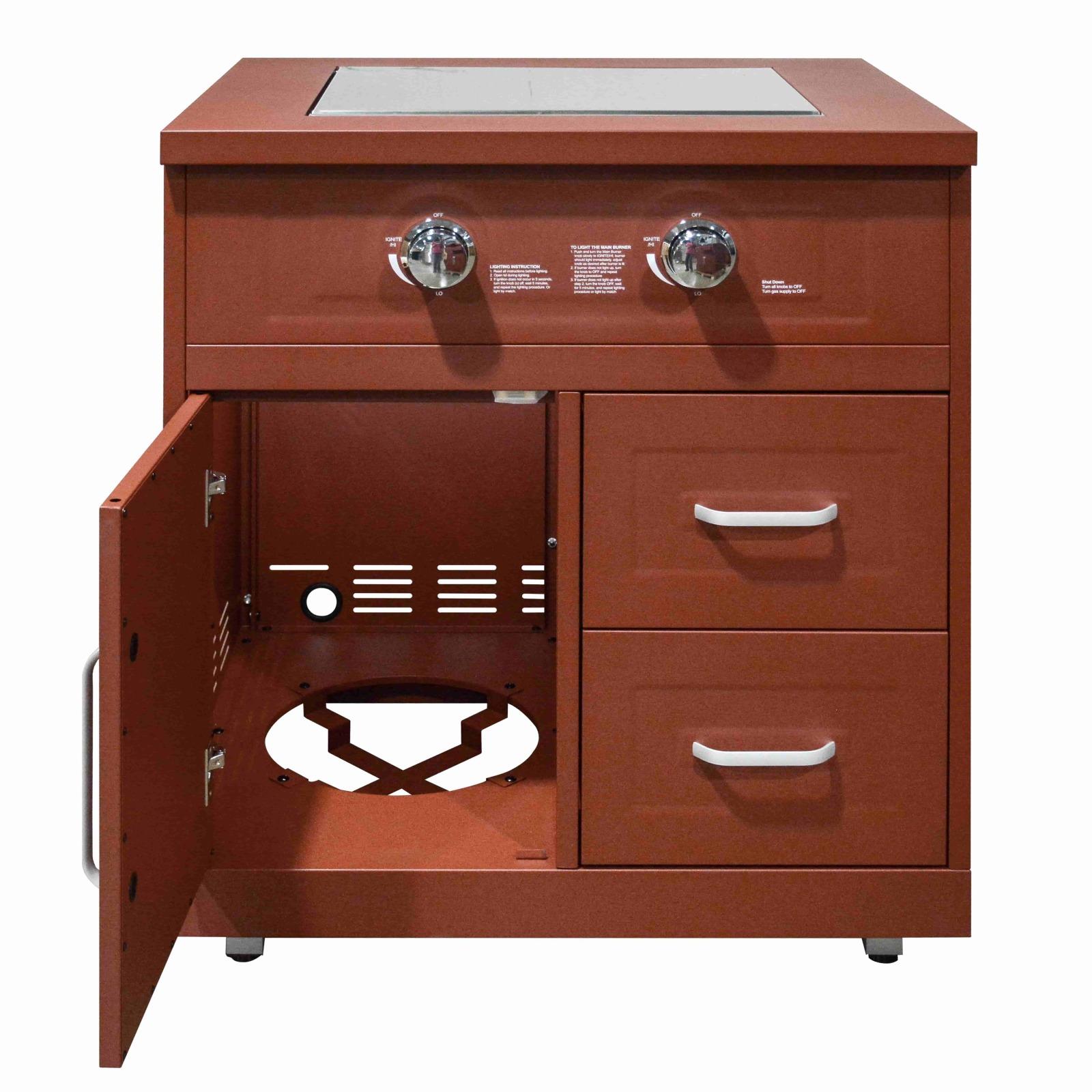 Cocina de exterior de metal con cocina a gas y almacenaje - 3 módulos