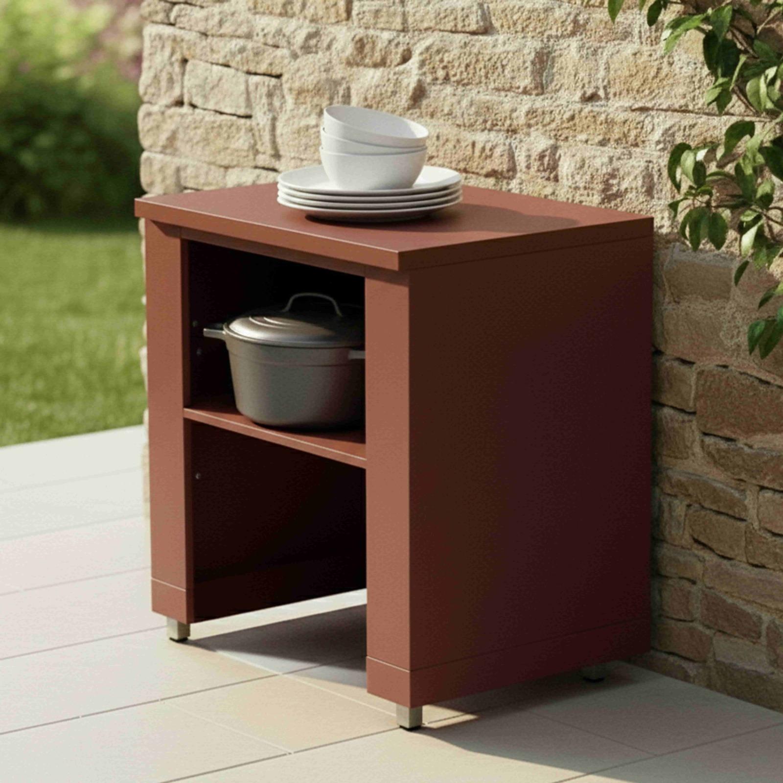 Cocina de exterior de metal con cocina a gas y almacenaje - 3 módulos