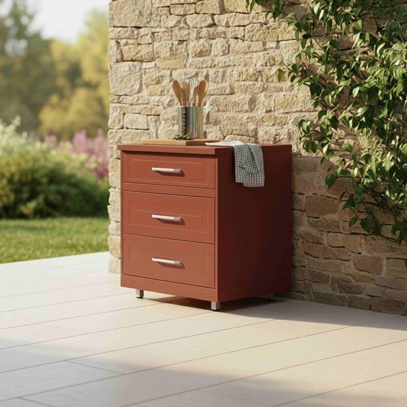 Cocina de exterior de metal con barbacoa y almacenaje - 3 módulos (5/7)