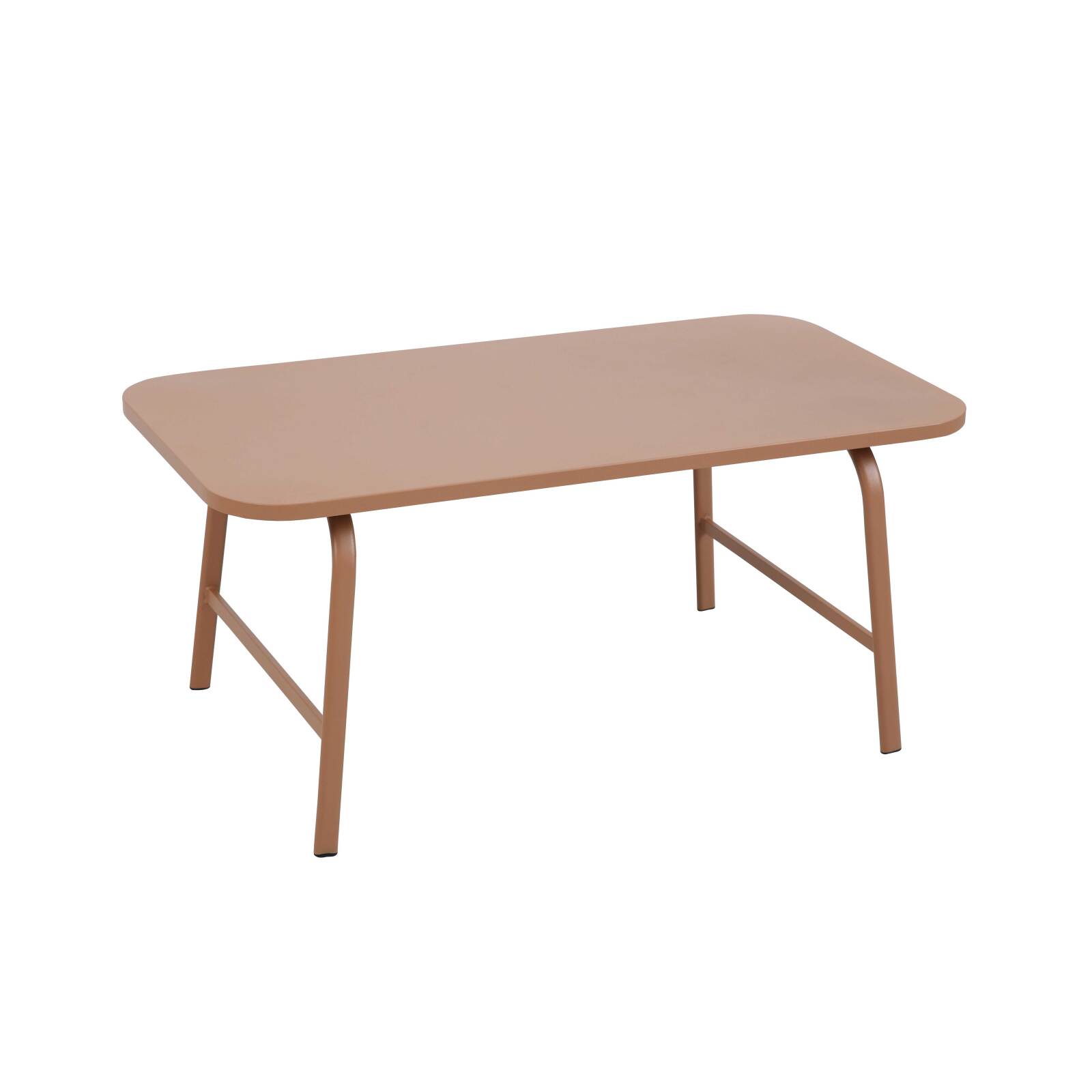 Conjunto de sofás de jardín de metal y textileno de 4 plazas con 1 sofá, 2 sillones y mesa de centro