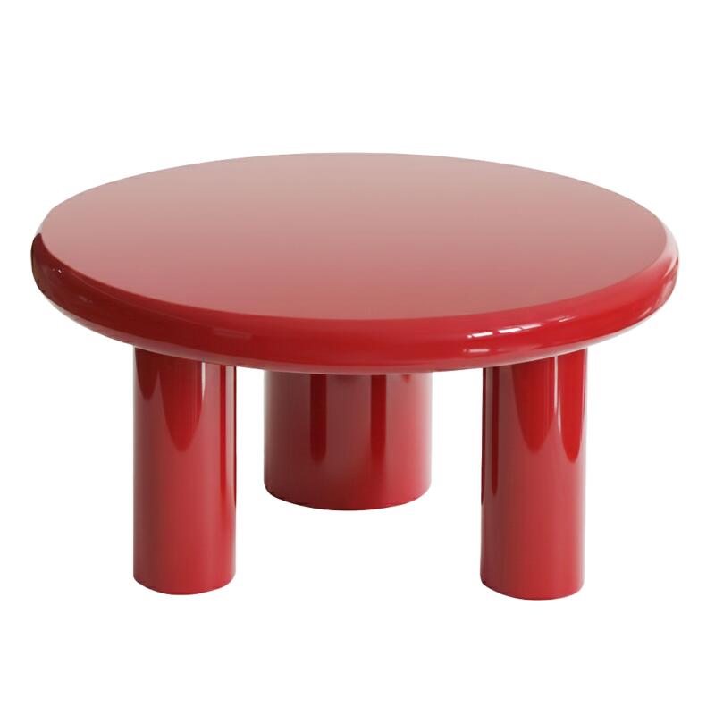 Mesa de centro efecto lacado redonda Ø70 cm estilo retro