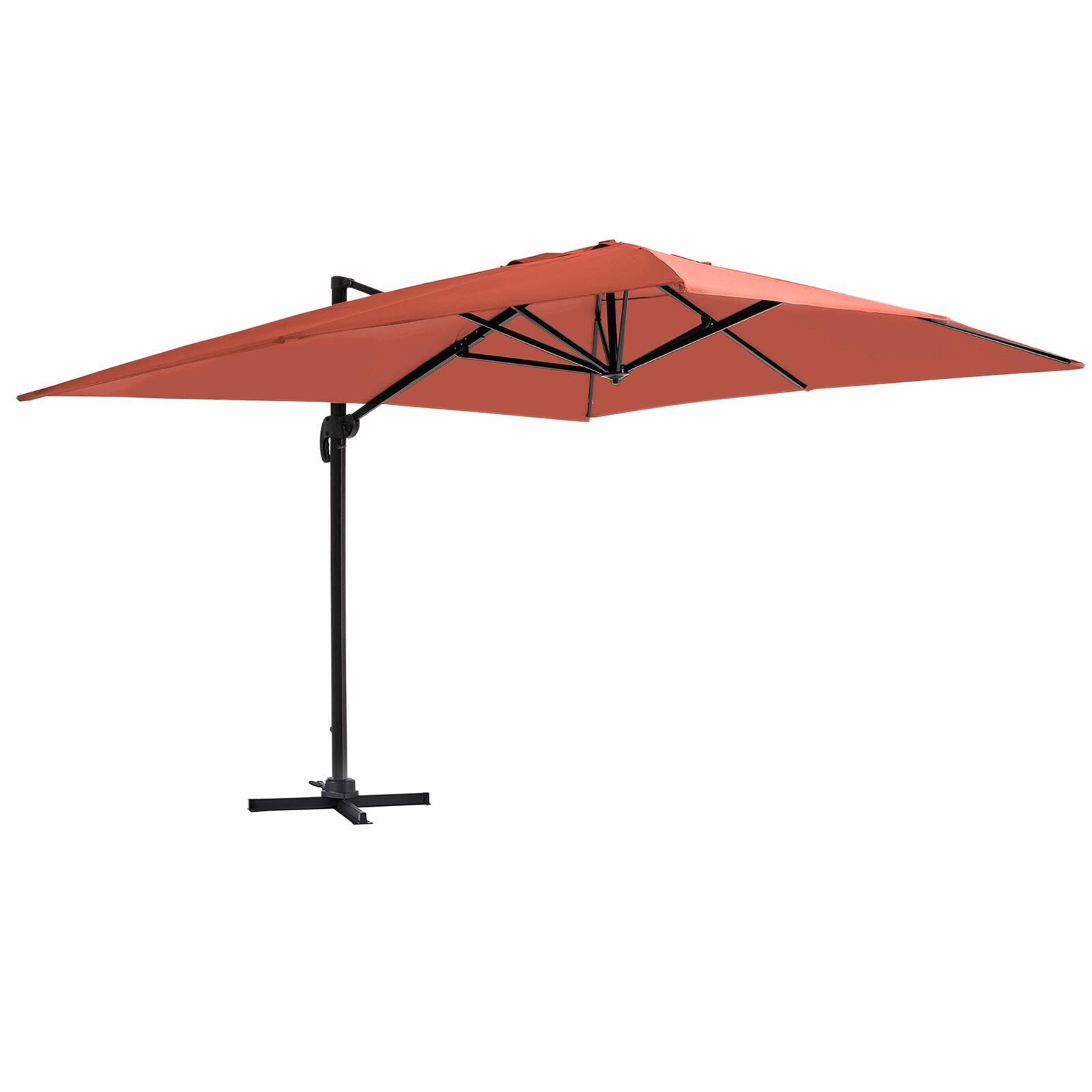 Parasol excéntrico 4x3 m rectangular inclinable y giratorio 360°