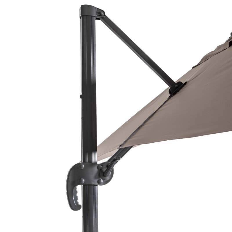 Parasol excéntrico 2x3 m rectangular inclinable giratorio 360° y losa lastrada sobre ruedas 100L (2/7)