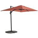 Parasol excéntrico 2x3 m rectangular inclinable giratorio 360° y 4 losas lastradas