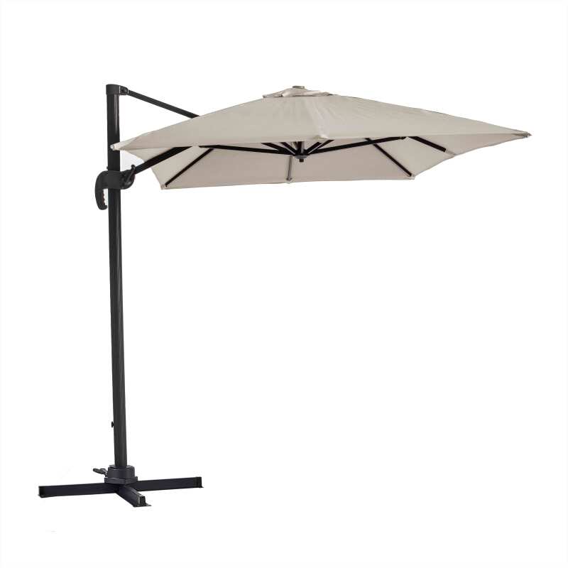 Parasol excéntrico 2x3 m rectangular inclinable giratorio 360° y 4 losas lastradas (3/7)