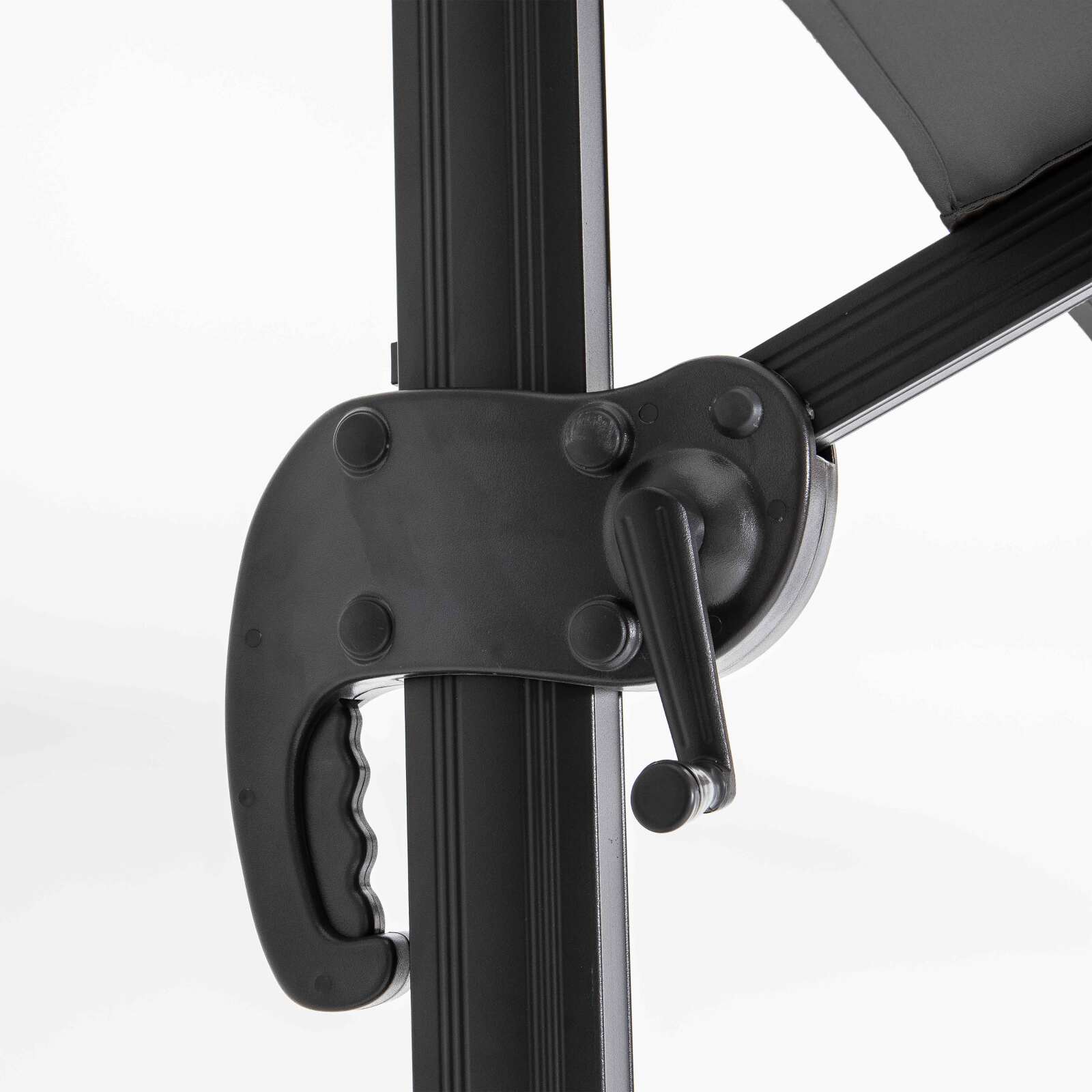 Parasol excéntrico 2x3 m rectangular inclinable giratorio 360° y 4 losas lastradas