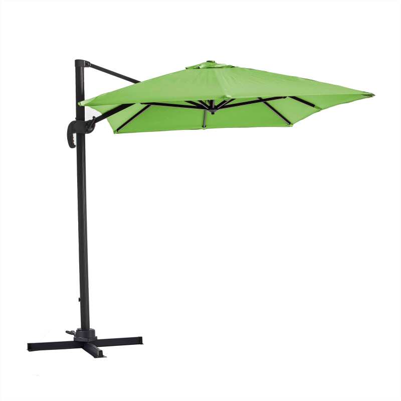Parasol excéntrico 2x3 m rectangular inclinable giratorio 360° y 4 losas de lastre rellenables (3/7)