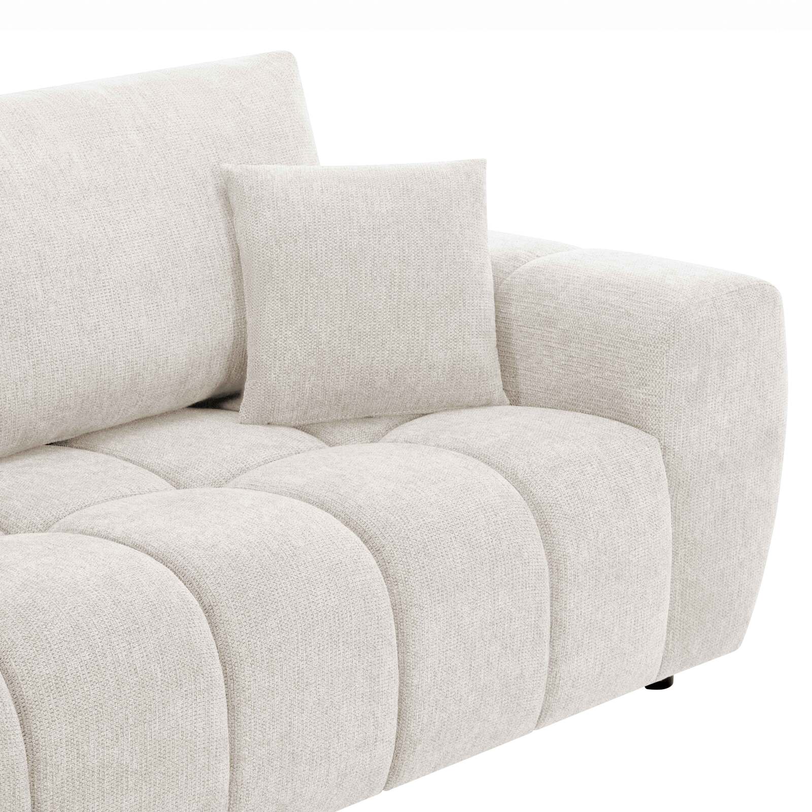 Sofá de 3 plazas de tela con cojines