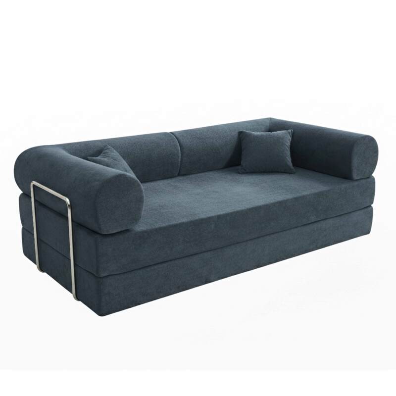 Sofá cama 2 plazas de tela con cojines