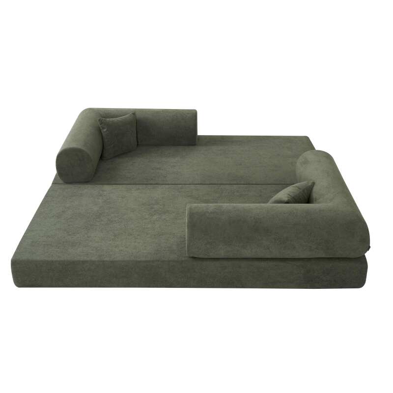 Sofá cama 2 plazas de tela con cojines (6/7)