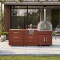 Cocina de exterior de metal con horno a pizza y almacenaje - 3 módulos