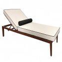 Tumbona de aluminio efecto madera reclinable 4 posiciones con cojín