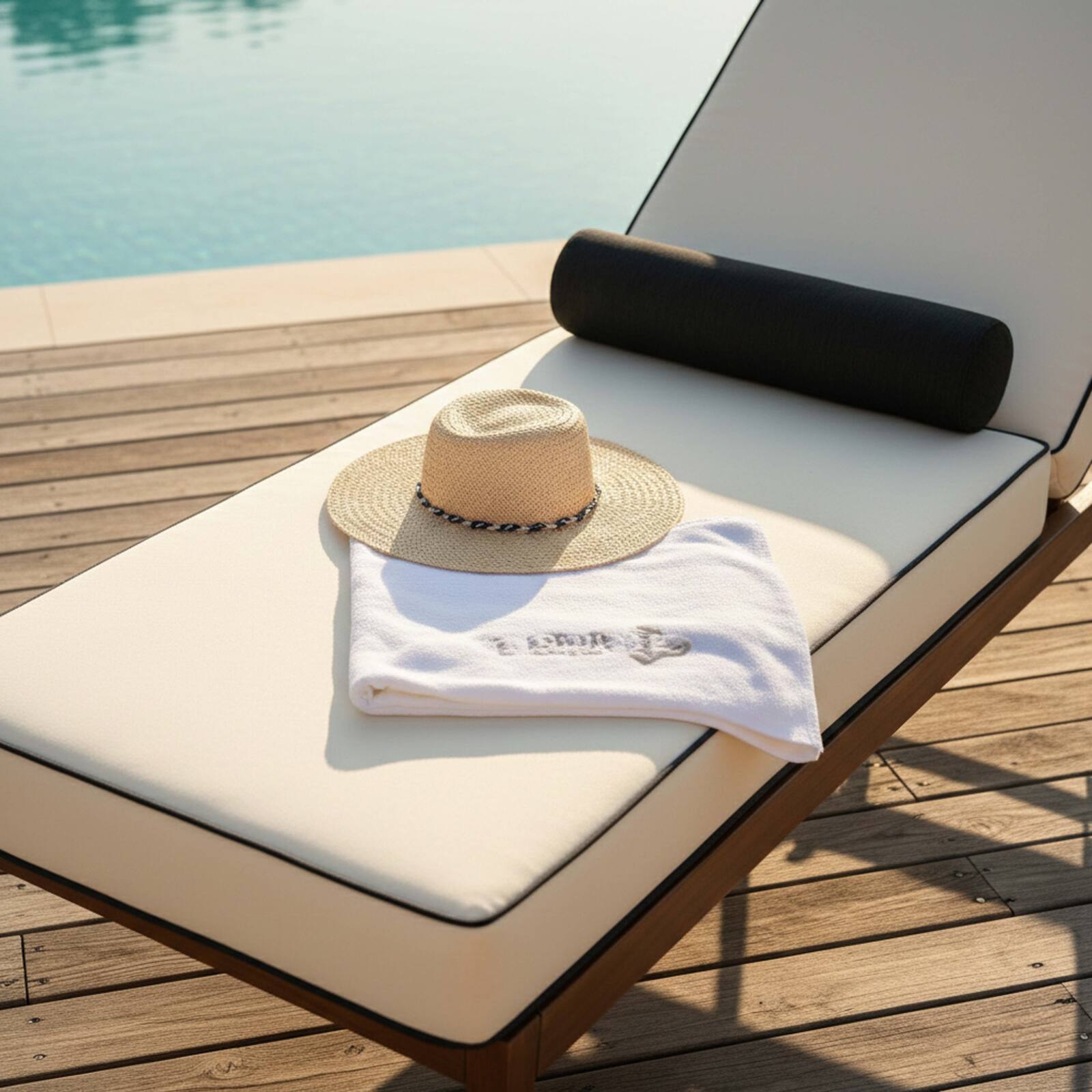 Tumbona de aluminio efecto madera reclinable 4 posiciones con cojín