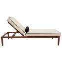 Tumbona de aluminio efecto madera reclinable 4 posiciones con cojín