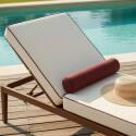 Tumbona de aluminio efecto madera reclinable 4 posiciones con cojín