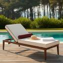 Tumbona de aluminio efecto madera reclinable 4 posiciones con cojín - Lifestyle