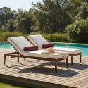 Tumbonas de aluminio efecto madera reclinables 4 posiciones con cojín - Lote de 2 - Lifestyle