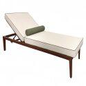 Tumbonas de aluminio efecto madera reclinables 4 posiciones con cojín - Lote de 2