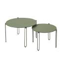 Mesas de centro nido de jardín redondas de metal Ø60x40 cm y Ø45x36 cm - Por 2