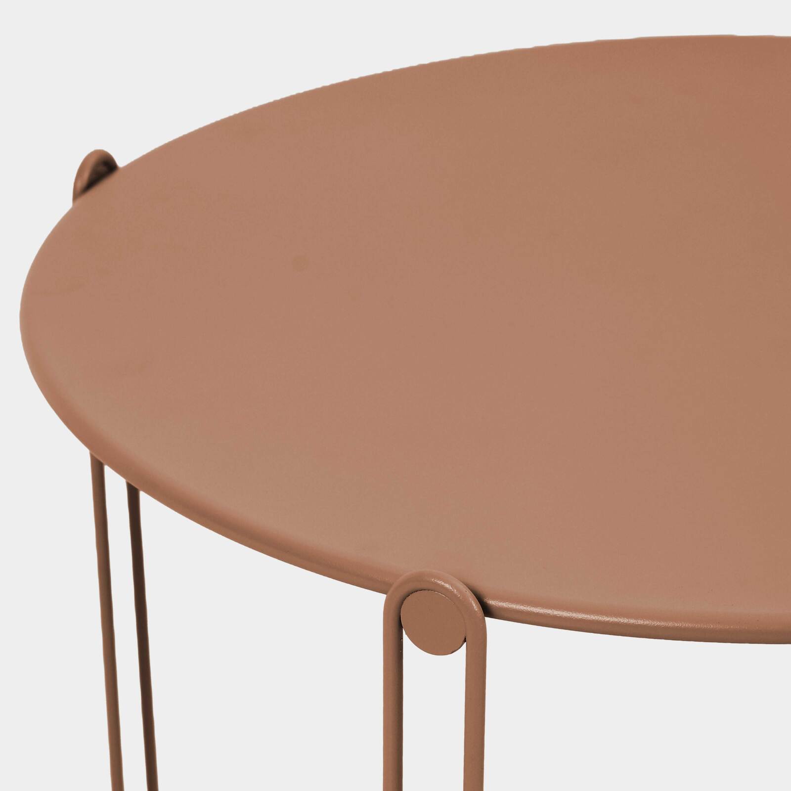 Mesas de centro nido de jardín redondas de metal Ø60x40 cm y Ø45x36 cm - Por 2