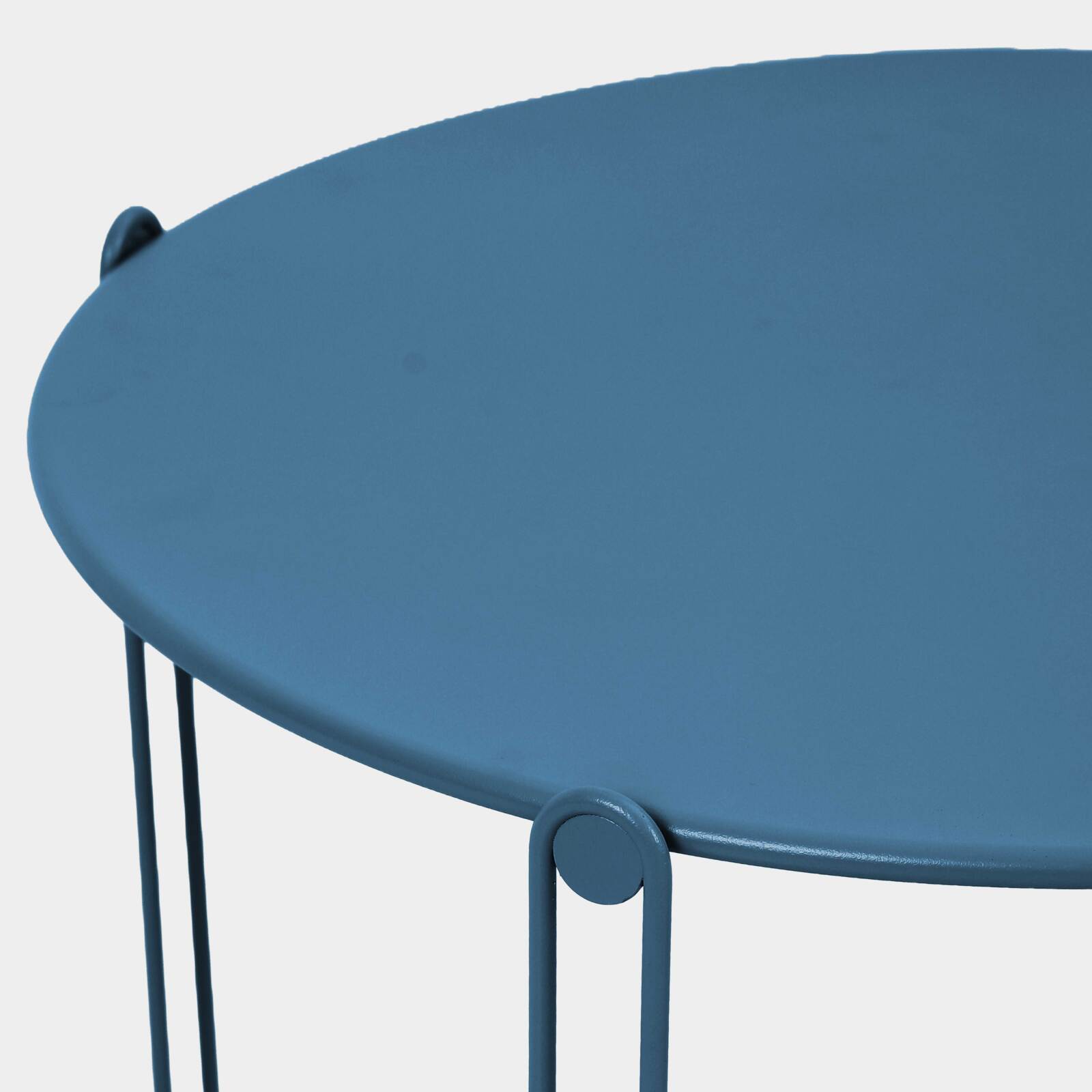 Mesas de centro nido de jardín redondas de metal Ø60x40 cm y Ø45x36 cm - Por 2