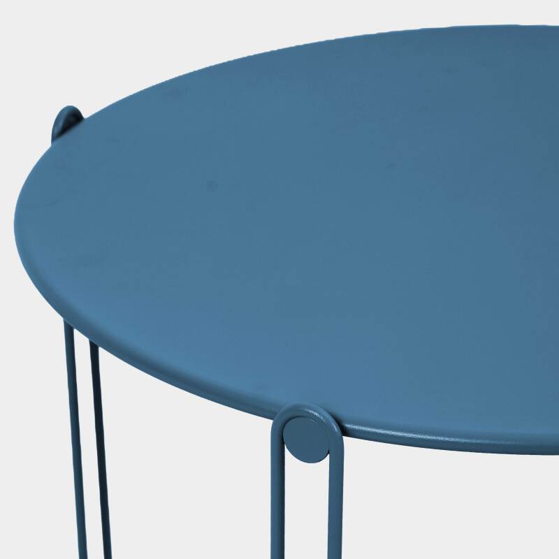 Mesas de centro nido de jardín redondas de metal Ø60x40 cm y Ø45x36 cm - Por 2 (2/4)