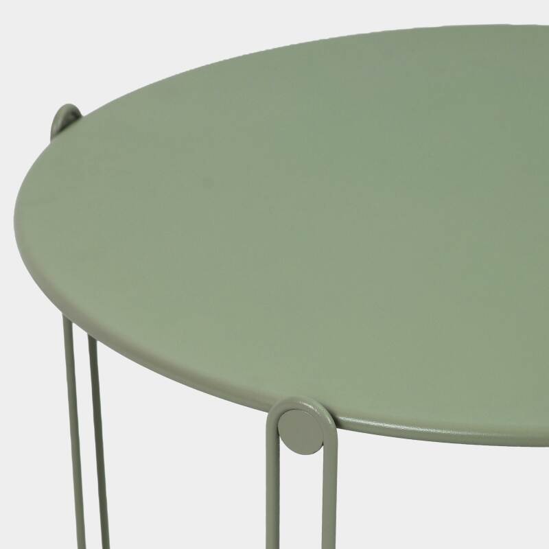 Mesas de centro nido de jardín redondas de metal Ø60x40 cm y Ø45x36 cm - Por 2 (2/4)