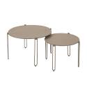 Mesas de centro nido de jardín redondas de metal Ø60x40 cm y Ø45x36 cm - Por 2