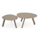 Mesas de centro nido de jardín redondas de metal Ø68x40 cm y Ø55x36 cm - Por 2