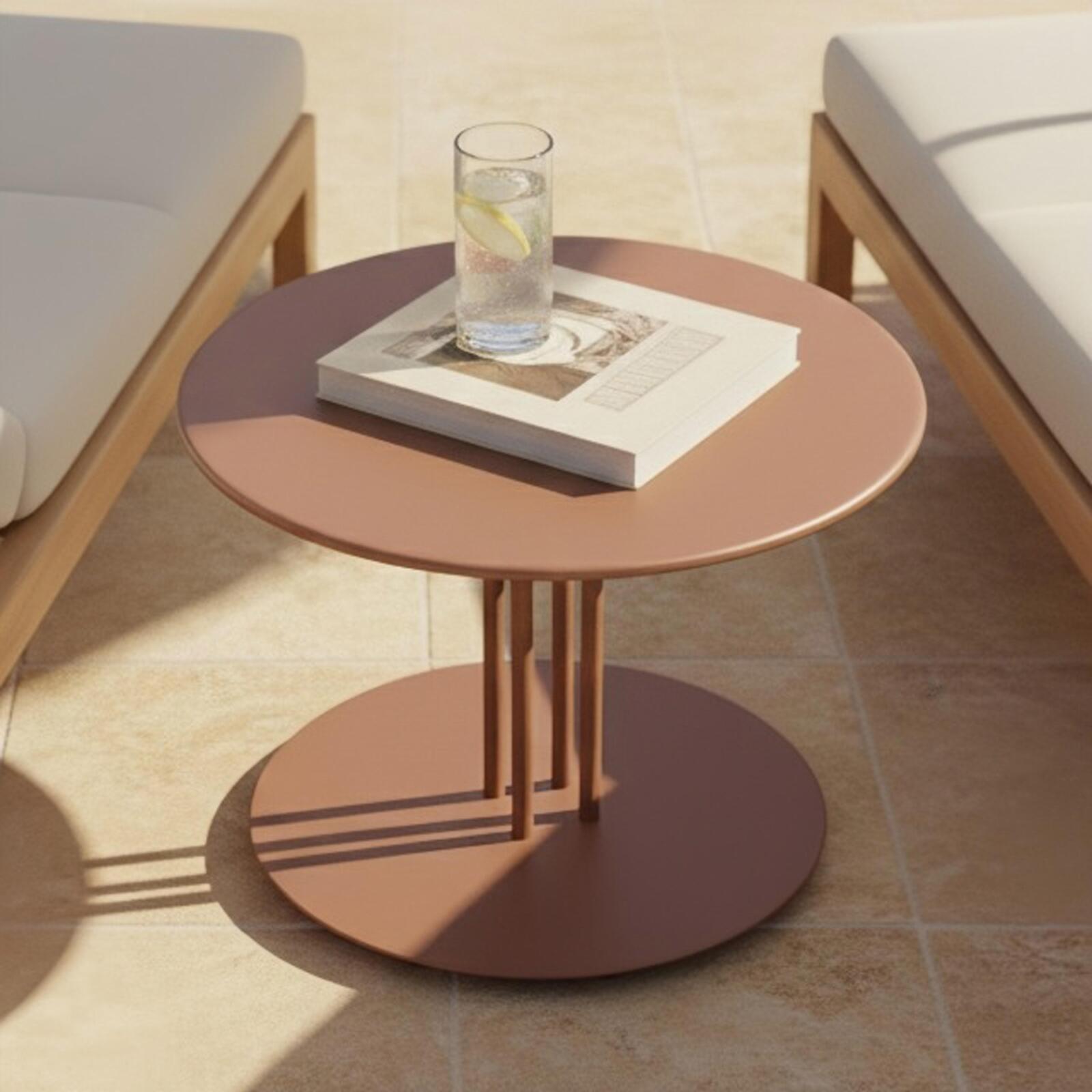 Mesa de centro de jardín redonda de metal Ø50x38 cm